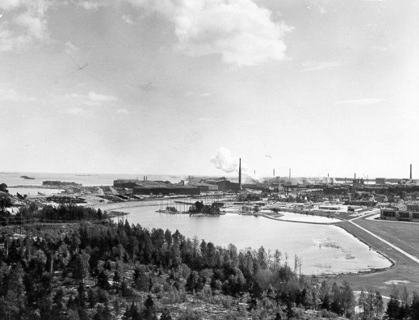 Vy över Oxelösunds järnverk