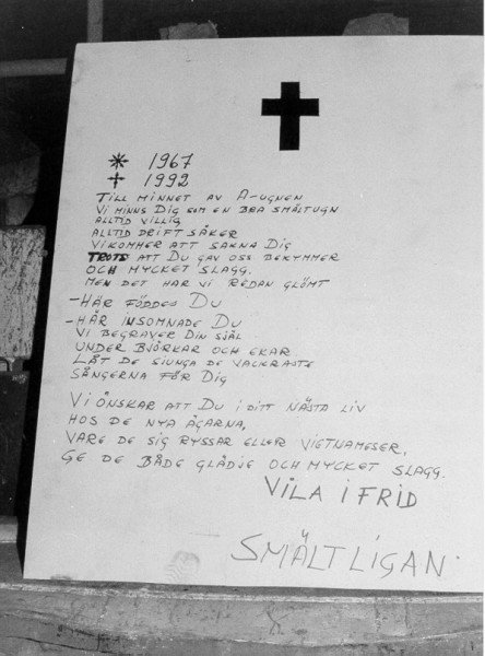 Dödsannons från Centrifugalrör